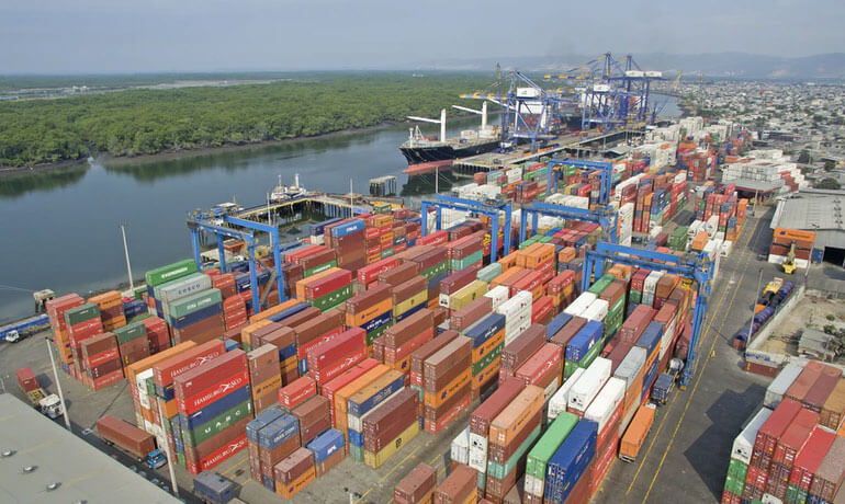 Road, air and sea transport are available